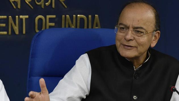 Finance minister Arun Jaitley briefs the media after a cabinet meeting in New Delhi on Wednesday. (Vipin Kumar/HT Photo) Finance minister Arun Jaitley briefs the media after a cabinet meeting in New Delhi on Wednesday. (Vipin Kumar/HT Photo)