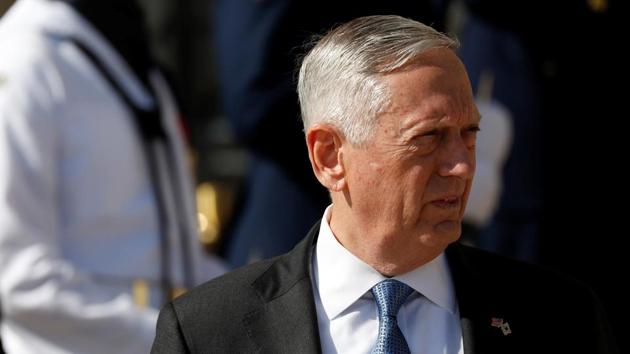 US Defense Secretary James Mattis at the Pentagon in Arlington, Virginia, US, August 30, 2017.(REUTERS) US Defense Secretary James Mattis at the Pentagon in Arlington, Virginia, US, August 30, 2017.(REUTERS)