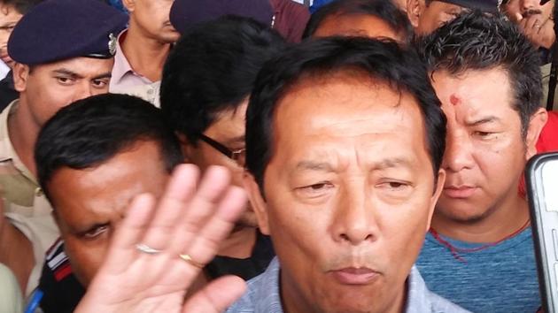 GJM chief coordinator Binay Tamang landed at Bagdogra airport on Thursday afternoon. He proceeded to Kurseong and announced the suspension of the bandh in the evening. (Bikram Sashanker) GJM chief coordinator Binay Tamang landed at Bagdogra airport on Thursday afternoon. He proceeded to Kurseong and announced the suspension of the bandh in the evening. (Bikram Sashanker)