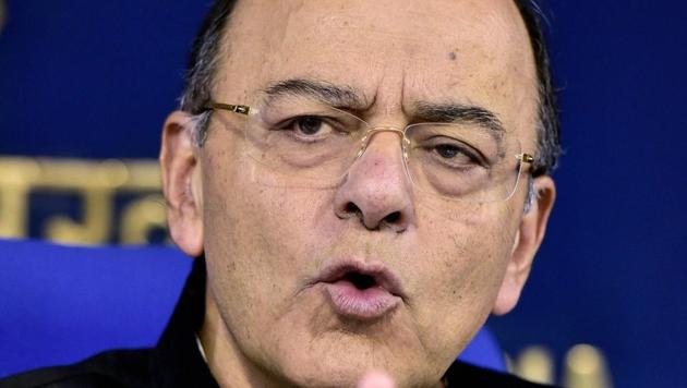 Union finance minister Arun Jaitley gestures as he addresses a press conference after a cabinet meeting in New Delhi on Wednesday. (PTI) Union finance minister Arun Jaitley gestures as he addresses a press conference after a cabinet meeting in New Delhi on Wednesday. (PTI)