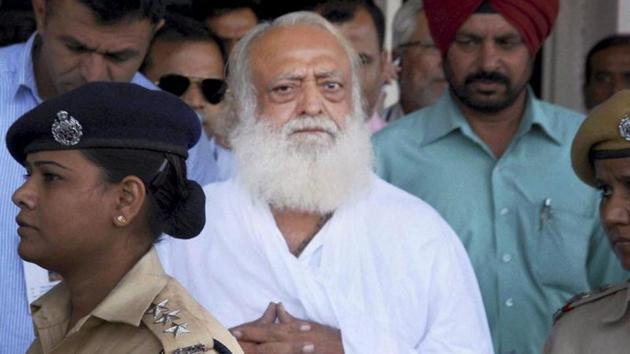 Asaram after being arrested from his Indore ashram by Jodhpur Police. (PTI Photo) Asaram after being arrested from his Indore ashram by Jodhpur Police. (PTI Photo)