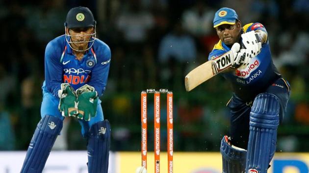 Angelo Mathews (70) played a vital knock and shared a 73-run stand with Milinda Siriwardana before being dismissed by Hardik Pandya. (REUTERS)