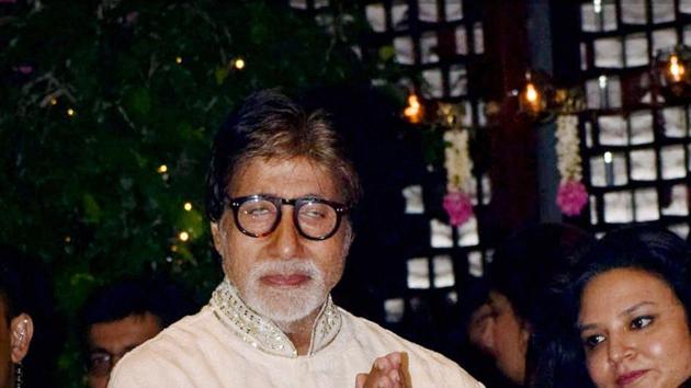 Amitabh Bachchan during the Ganesh Chaturthi celebrations at Mukesh Ambani's residence in Mumbai. (PTI) Amitabh Bachchan during the Ganesh Chaturthi celebrations at Mukesh Ambani's residence in Mumbai. (PTI)