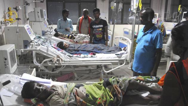 An inside view of a ward of BRD Hospital in Gorakhpur on August 30. (Ht Photo) An inside view of a ward of BRD Hospital in Gorakhpur on August 30. (Ht Photo)
