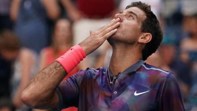 Juan Martin del Potro of Argentina reacts after beating Henri Laaksonen of Switzerland. (USA Today Sports)