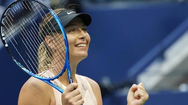 Maria Sharapova celebrates after beating Timea Babos of Hungary at the US Open. (USA Today)
