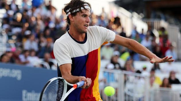 Dominic Thiem of Austria returns a shot against Taylor Fritz of the United States. (AFP) Dominic Thiem of Austria returns a shot against Taylor Fritz of the United States. (AFP)