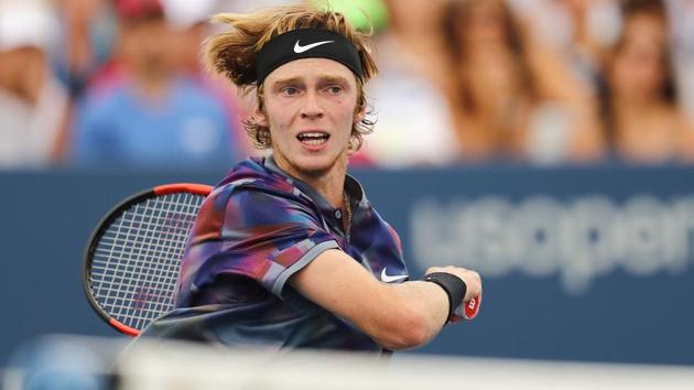 Andrey Rublev of Russia pulled off a big upset as he defeated Grigor Dimitrov of Bulgaria7-5, 7-6 (7/3), 6-3. (AFP) Andrey Rublev of Russia pulled off a big upset as he defeated Grigor Dimitrov of Bulgaria7-5, 7-6 (7/3), 6-3. (AFP)