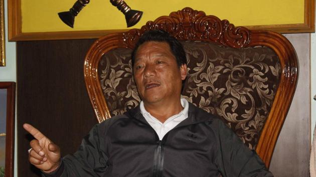 Despite being in hiding, Gorkha Janmukti Morcha president Bimal Gurung seemed to be firmly in control in the hills.(HT Photo)