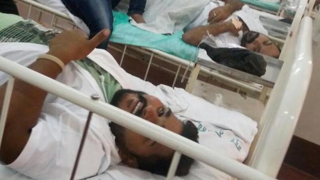 The bouncers, who worked at a nearby bar and lived in the building, admitted at JJ Hospital.(HT)