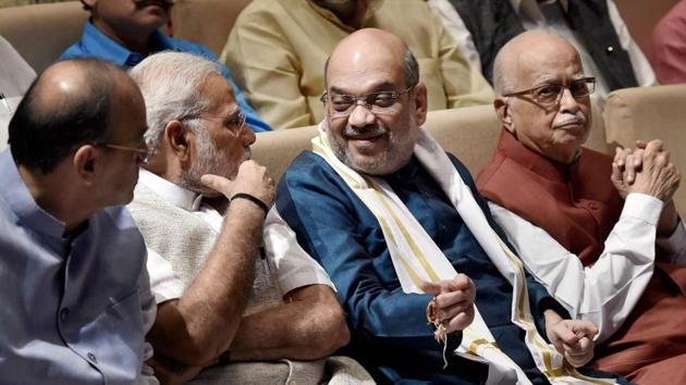 Prime Minister Narendra Modi (left) and BJP president Amit Shah (centre) have gently nudged out old guards like LK Advani, giving them roles of mentors to the party.(PTI file photo)