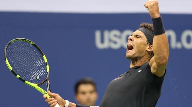 Rafael Nadal of Spain celebrates after winning a point against Taro Daniel at the US Open. (USA Today Sports) Rafael Nadal of Spain celebrates after winning a point against Taro Daniel at the US Open. (USA Today Sports)