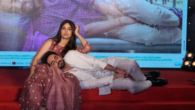 Bhumi Pednekar and Ayushmann Khurrana during the trailer launch of Shubh Mangal Savdhan. (IANS) Bhumi Pednekar and Ayushmann Khurrana during the trailer launch of Shubh Mangal Savdhan. (IANS)