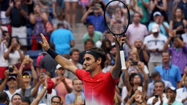 Switzerland's Roger Federer celebrates after defeating Mikhail Youzhny at US Open. (AFP) Switzerland's Roger Federer celebrates after defeating Mikhail Youzhny at US Open. (AFP)