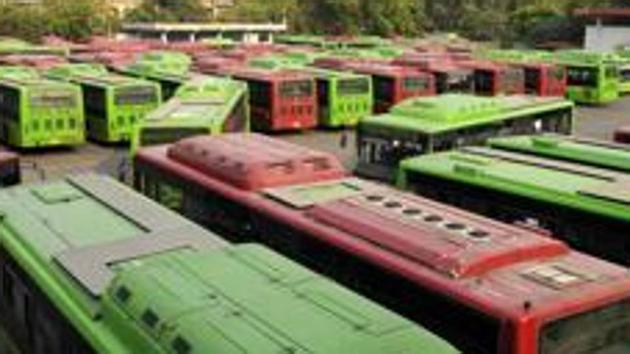 The current fleet of the DTC stands at 3,944 while the DIMTS (Delhi Integrated Multimodal Transit System) runs 1,634 buses under the cluster scheme.(Sonu Mehta/HT Photo) The current fleet of the DTC stands at 3,944 while the DIMTS (Delhi Integrated Multimodal Transit System) runs 1,634 buses under the cluster scheme.(Sonu Mehta/HT Photo)