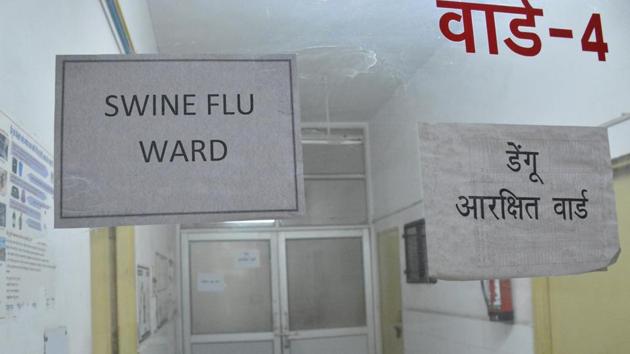 Till now, a total of 98 cases of H1N1 swine flu has been confirmed by the NCDC from the samples sent from Ghaziabad. (Sakib Ali/HT File) Till now, a total of 98 cases of H1N1 swine flu has been confirmed by the NCDC from the samples sent from Ghaziabad. (Sakib Ali/HT File)