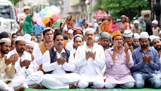 Traditionally, Eid al-Adha is celebrated two days after the beginning of the Haj pilgrimage. (Pardeep Pandit / HT photo) Traditionally, Eid al-Adha is celebrated two days after the beginning of the Haj pilgrimage. (Pardeep Pandit / HT photo)