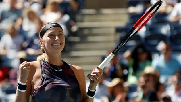 Petra Kvitova of the Czech Republic celebrates her win against Caroline Garcia of France (not pictured) during their third round match. (REUTERS) Petra Kvitova of the Czech Republic celebrates her win against Caroline Garcia of France (not pictured) during their third round match. (REUTERS)