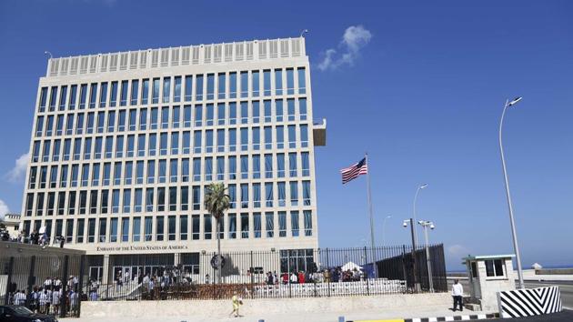 The US embassy in Havana, Cuba, after it was reopened in 2015. American diplomats who served in Cuba have been diagnosed with mild traumatic brain injury following mysterious, unexplained attacks on their health. (AP File Photo) The US embassy in Havana, Cuba, after it was reopened in 2015. American diplomats who served in Cuba have been diagnosed with mild traumatic brain injury following mysterious, unexplained attacks on their health. (AP File Photo)