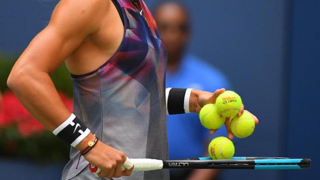 Greece's Maria Sakkari prepares to serve the ball to Venus Williams of the US during their US Open 2017 encounter. (AFP) Greece's Maria Sakkari prepares to serve the ball to Venus Williams of the US during their US Open 2017 encounter. (AFP)