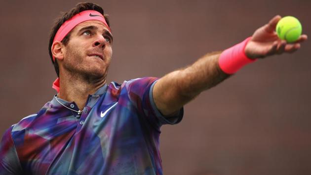 Juan Martin del Potro of Argentina serves to Roberto Bautista Agut of Spain in their third round match. (AFP) Juan Martin del Potro of Argentina serves to Roberto Bautista Agut of Spain in their third round match. (AFP)