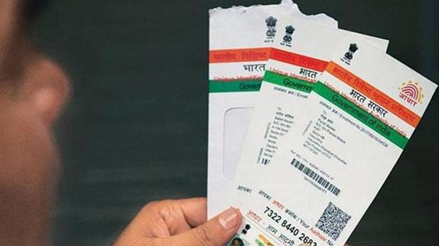 Aadhaar number or the number of any other valid identity card will become mandatory for filling up the forms for Bihar Board’s matriculation and intermediate exams from 2018(PTI representative image)