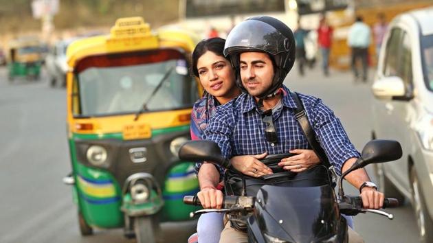 A still from Shubh Mangal Saavdhan, starring Ayushmann Khurrana as a man battling erectile dysfunction.