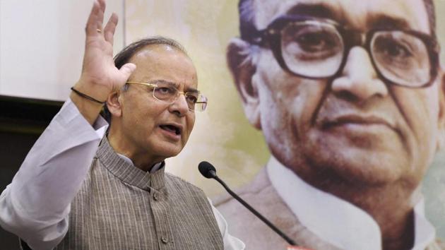Union finance minister Arun Jaitley delivers the first Charti Lal Goel Memorial lecture on "New India: Politics with Transparency" in New Delhi. (PTI) Union finance minister Arun Jaitley delivers the first Charti Lal Goel Memorial lecture on "New India: Politics with Transparency" in New Delhi. (PTI)