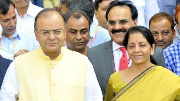 New defence minister NirmalaSitharaman (R) with finance minister Arun Jaitley, who is presently holding additional charge of defence. (File) New defence minister NirmalaSitharaman (R) with finance minister Arun Jaitley, who is presently holding additional charge of defence. (File)