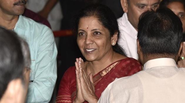 Nirmala Sitharaman after being sworn-in as a Union cabinet minister by President Ram Nath Kovind at Rashtrapati Bhavan in New Delhi on September 3, 2017. (Arvind Yadav/HT Photo) Nirmala Sitharaman after being sworn-in as a Union cabinet minister by President Ram Nath Kovind at Rashtrapati Bhavan in New Delhi on September 3, 2017. (Arvind Yadav/HT Photo)