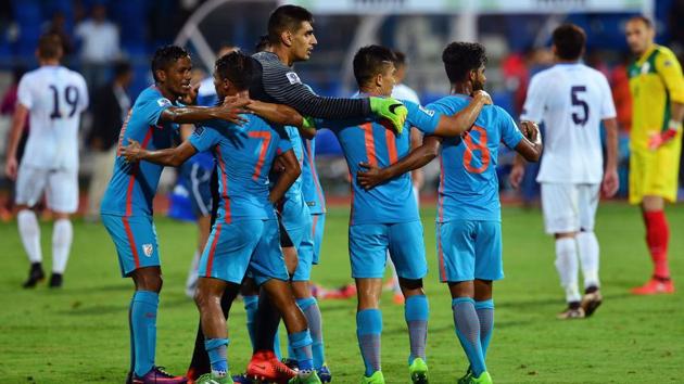India will look to take another step closer to 2019 AFC Asian Cup qualification with a win over Macau on Tuesday.(AFP)