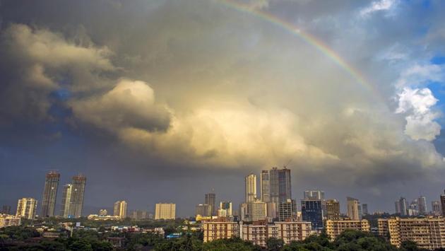 Rainbow seen over skyline from Elphinstone road in Mumbai. (Pratik Chorge/HT Photo) Rainbow seen over skyline from Elphinstone road in Mumbai. (Pratik Chorge/HT Photo)
