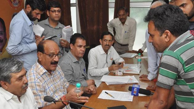 Agriculture minister Subodh Uniyal at the BJP state headquarters in Dehradun on Monday. (Vinay S Kumar /HT Photo) Agriculture minister Subodh Uniyal at the BJP state headquarters in Dehradun on Monday. (Vinay S Kumar /HT Photo)