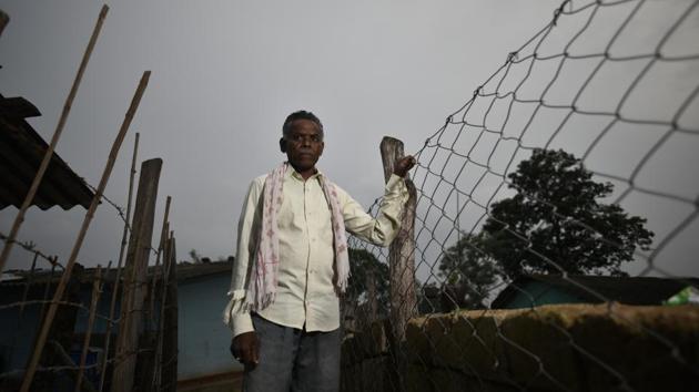 45-year-old Rama Jumde, a former SPO says, ‘We were under tremendous pressure. Refusing the order meant being declared Naxalites.’ He adds that Salwa Judum members threatened people with violence if they did not turn up for their rallies and processions. Those who attended these meetings had vermillion smeared on their foreheads as a mark of allegiance to the campaign. (Ravi Choudhary/HT PHOTO) 