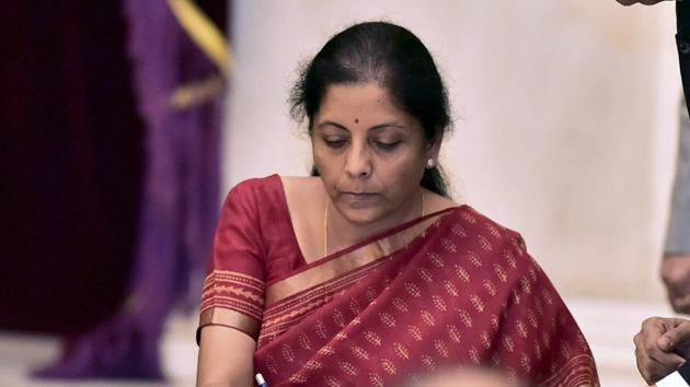 Nirmala Sitharaman signing the register after taking oath as a cabinet minister in New Delhi on Sunday. (PTI photo) Nirmala Sitharaman signing the register after taking oath as a cabinet minister in New Delhi on Sunday. (PTI photo)