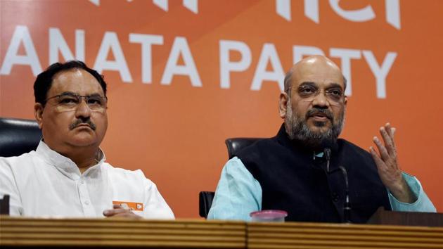 Union health minister JP Nadda remains BJP president Amit Shah’s favourite for the chief minister’s post, but party’s leadership fear that the transition may not be as smooth as they want it to be.(PTI FILE PHOTO) Union health minister JP Nadda remains BJP president Amit Shah’s favourite for the chief minister’s post, but party’s leadership fear that the transition may not be as smooth as they want it to be.(PTI FILE PHOTO)