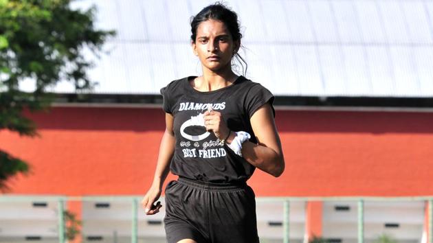 Sprinter Divyanshi Shukla runs at the sports complex in Sector 7, Chandigarh on Tuesday, September 05, 2017. (Ravi Kumar/HT Photo) Sprinter Divyanshi Shukla runs at the sports complex in Sector 7, Chandigarh on Tuesday, September 05, 2017. (Ravi Kumar/HT Photo)
