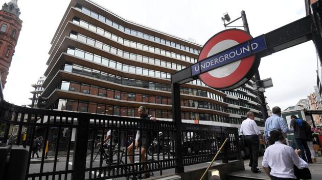 An office building containing the London headquarters of the PR company Bell Pottinger is seen behind an entrance to an underground train station in London on September 5, 2017. (Reuters) An office building containing the London headquarters of the PR company Bell Pottinger is seen behind an entrance to an underground train station in London on September 5, 2017. (Reuters)