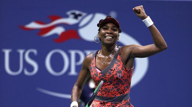 Venus Williams reacts after defeating Petra Kvitova in their Women's Singles Quarterfinal match of the US Open. (AFP) Venus Williams reacts after defeating Petra Kvitova in their Women's Singles Quarterfinal match of the US Open. (AFP)