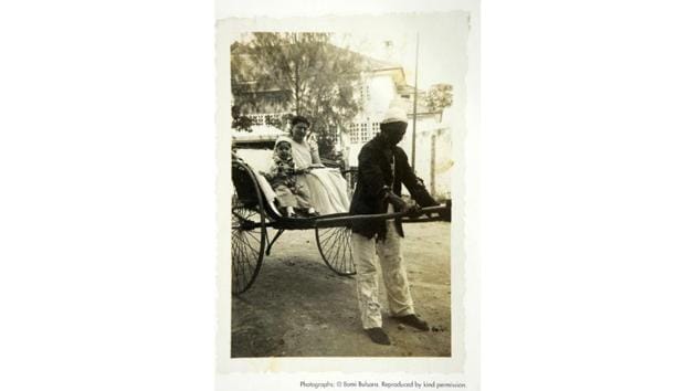 Freddie and his mother Jer Bulsara arrive in Panchgani in a hand-drawn rickshaw. (Kind permission of Mr and Mrs Bulsara)