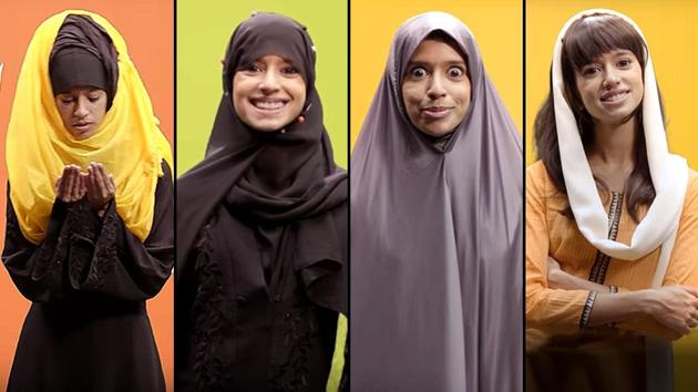 Tamil singer and rapper Sofia Ashraf is back with a hilarious portrayal of the different ways Muslim women carry hijab, the traditional head scarf.(Screengrabs from Sofia Ashraf’s video)