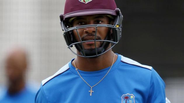 West Indies cricket team's Shai Hope during a nets session at Lord's cricket ground on Tuesday, ahead of the third Test against England cricket team which begins on Thursday. (AFP) West Indies cricket team's Shai Hope during a nets session at Lord's cricket ground on Tuesday, ahead of the third Test against England cricket team which begins on Thursday. (AFP)