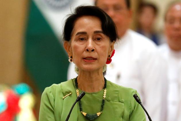 Myanmar state counselor Aung San Suu Kyi at a news conference with Prime Minister Narendra Modi in Naypyitaw on September 6, 2017. (Reuters) Myanmar state counselor Aung San Suu Kyi at a news conference with Prime Minister Narendra Modi in Naypyitaw on September 6, 2017. (Reuters)