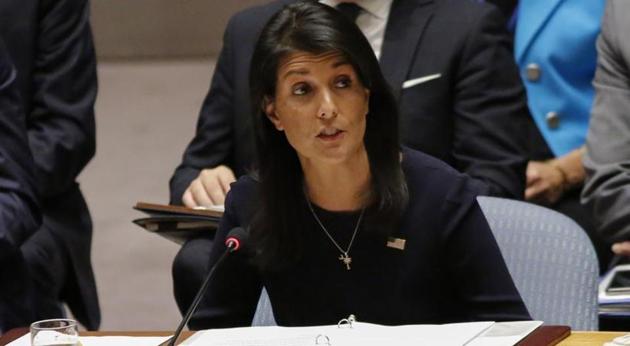 United States Ambassador to the United Nations Nikki Haley speaks during a UN Security Council emergency meeting over North Korea's latest missile launch, on September 4. (AFP Photo) United States Ambassador to the United Nations Nikki Haley speaks during a UN Security Council emergency meeting over North Korea's latest missile launch, on September 4. (AFP Photo)