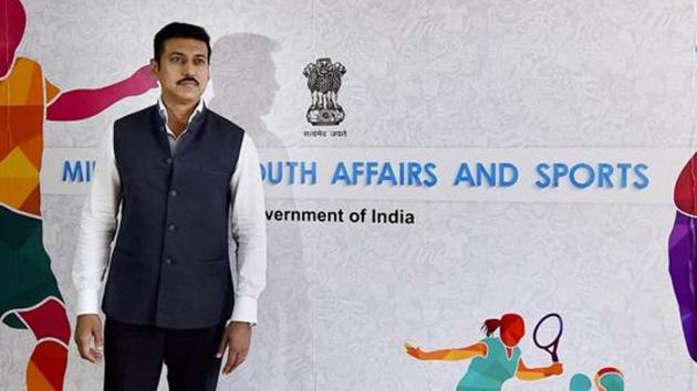 Rajyavardhan Singh Rathore succeeded Vijay Goel as India’s sports minister. (PTI) Rajyavardhan Singh Rathore succeeded Vijay Goel as India’s sports minister. (PTI)