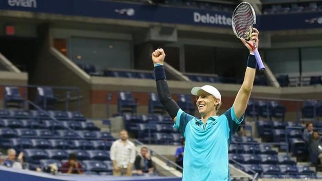 Kevin Anderson celebrates after beating Sam Querrey in their US Open quarterfinal match. (USA TODAY Sports) Kevin Anderson celebrates after beating Sam Querrey in their US Open quarterfinal match. (USA TODAY Sports)