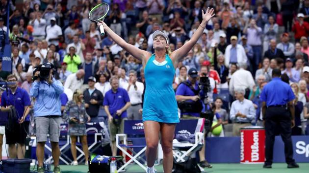 CoCo Vandeweghe of the United States celebrates defeating Karolina Pliskova of Czech Republic. (AFP) CoCo Vandeweghe of the United States celebrates defeating Karolina Pliskova of Czech Republic. (AFP)