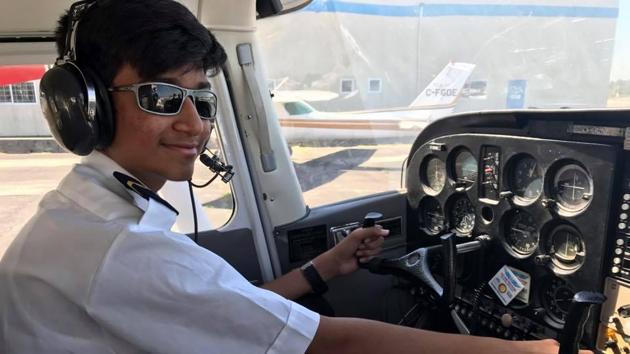 Mansour, who flew a Cessna 152 aircraft during his solo flight, now has a student pilot permit.(Facebook Photo) Mansour, who flew a Cessna 152 aircraft during his solo flight, now has a student pilot permit.(Facebook Photo)