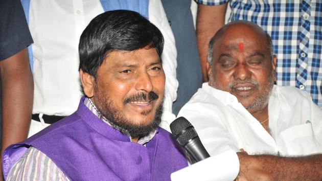 Union minister of state for social justice and empowerment Ramdas Athawale at the Telangana secretariat on Thursday.