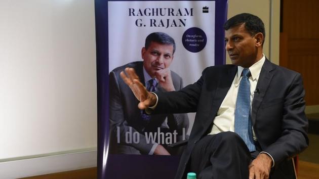 Former RBI governor Raghuram Rajan during an interview with HT in New Delhi on Thursday.(HT Photo)